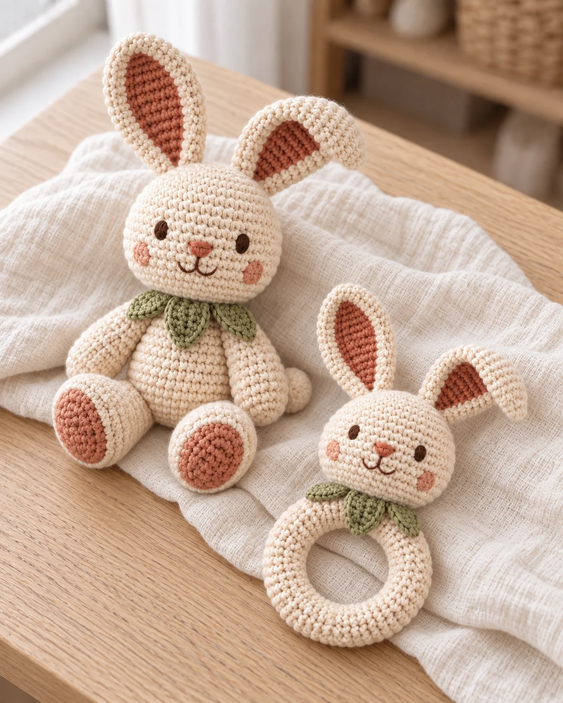 Bunny doll and coordinated rattle concept