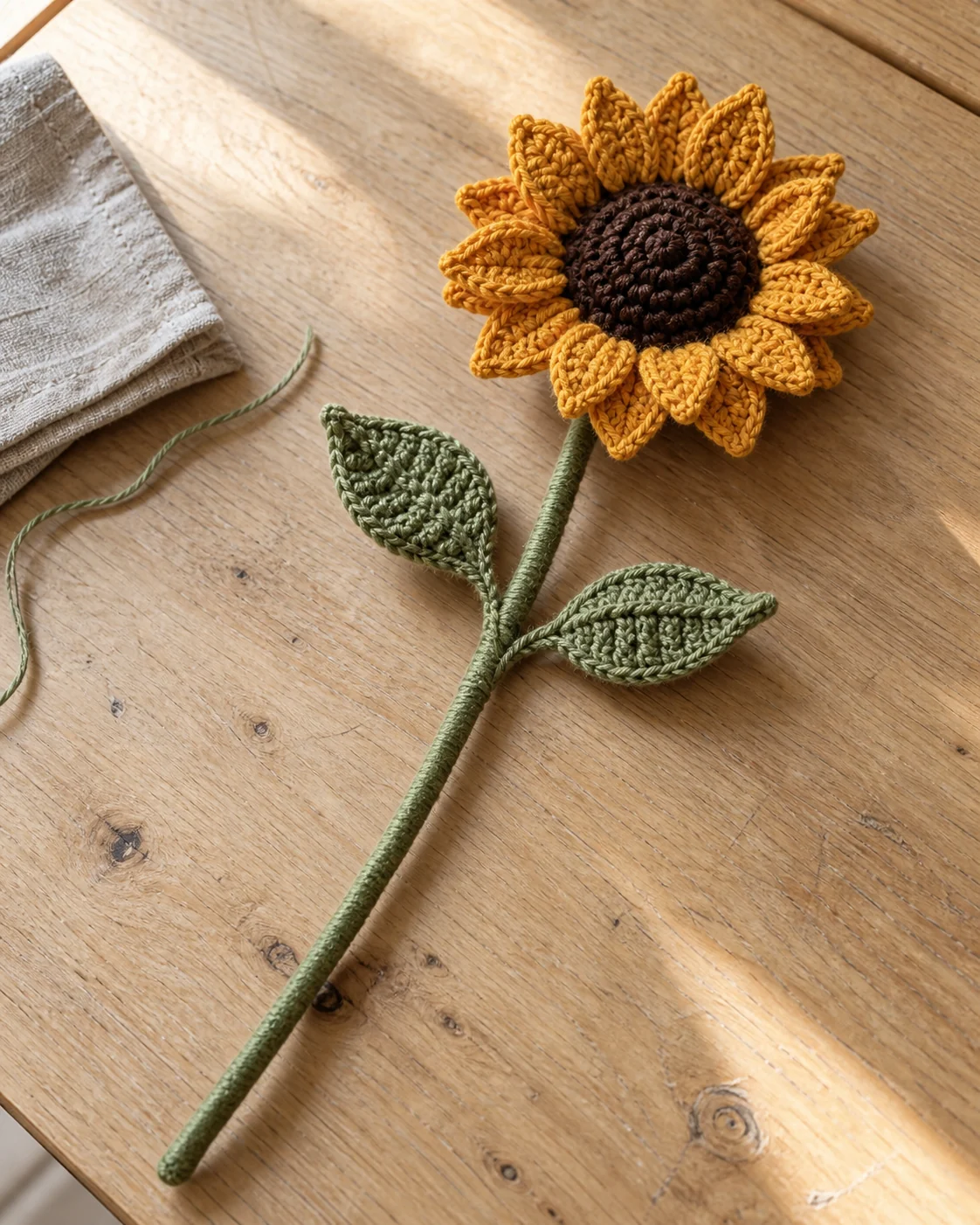 Single crochet flower stem direction
