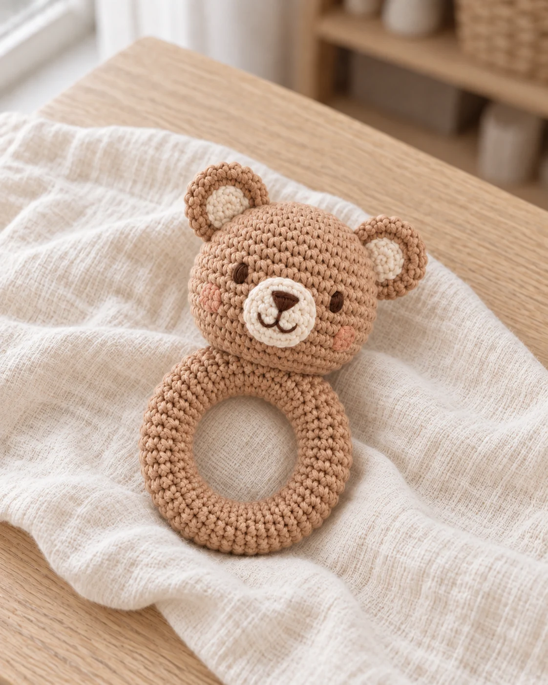 Bear crochet ring rattle direction