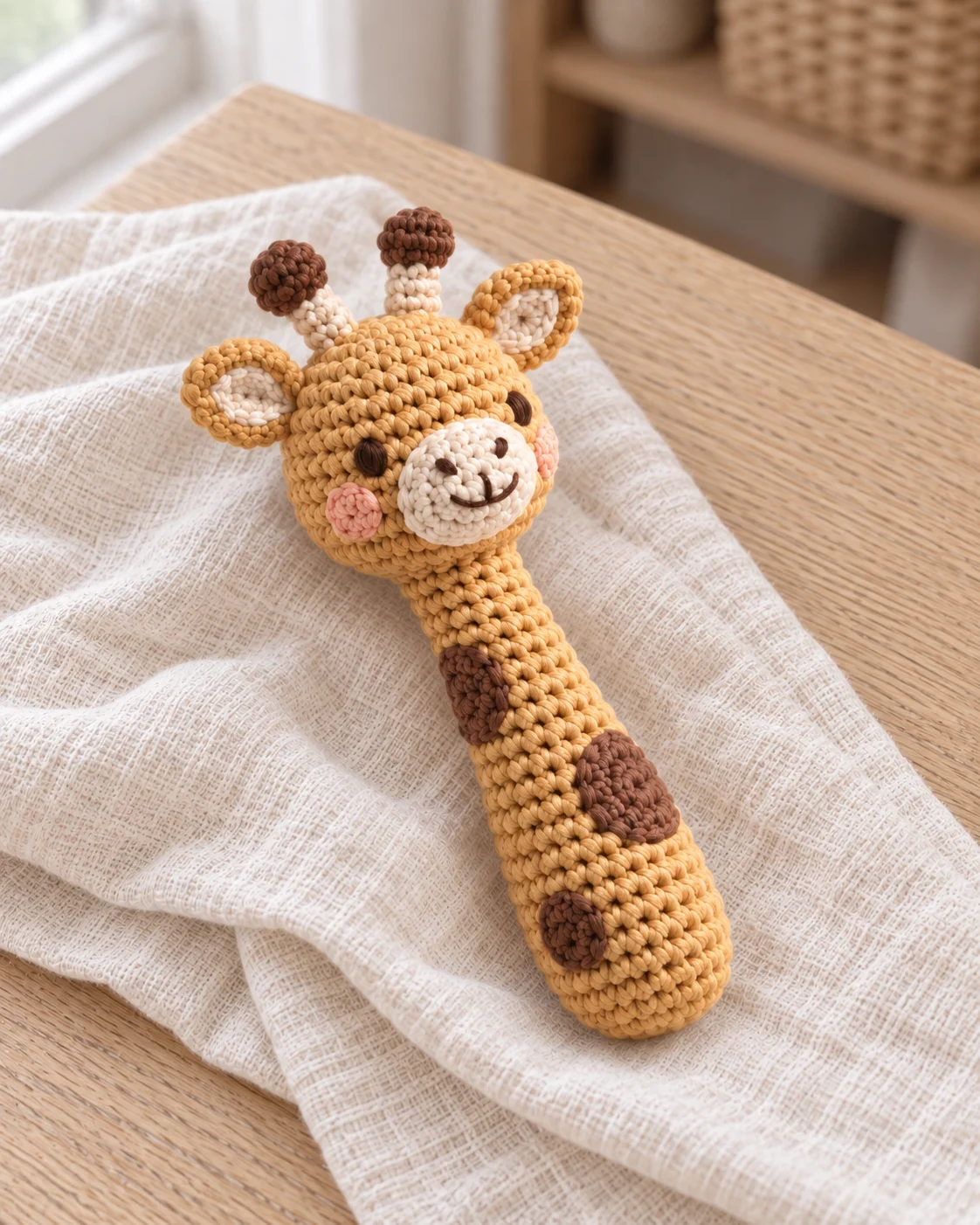 Giraffe crochet handle rattle direction