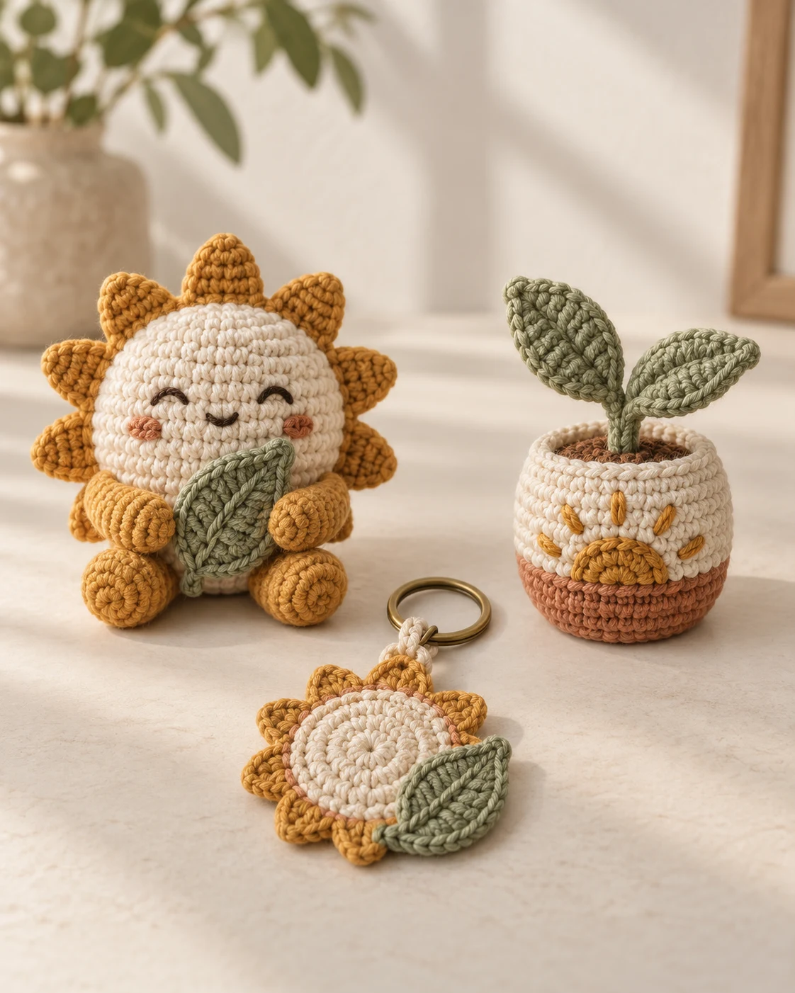 Coordinated original crochet mascot, charm and desk companion direction